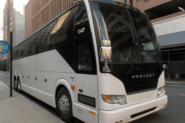a Hillsboro Minibus Company coach bus
